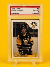 1985-86 Topps Mario Lemieux #9 Rookie Card Pittsburg Penguins PSA 6. rookie card picture