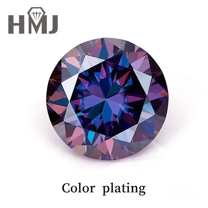 Loose Moissanite Stone Round Rainbow Purple Color For Jewelry W. GRA Certificate - Image 2 of 4