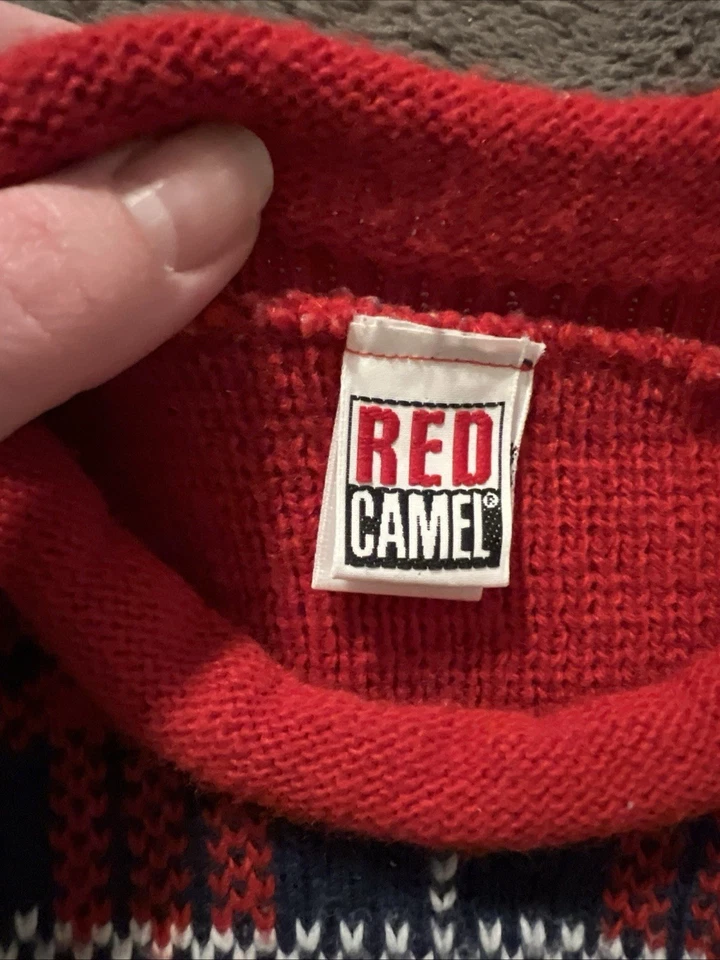 Vintage Red Camel Plaid Holiday Scottie Dogs Sweater Kids Size 5/6 - Image 2 of 3