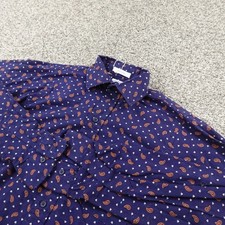 NEW VTG Brooks Brothers Shirt Boys M Blue Paisley Button Up Long Sleeve USA Kids
