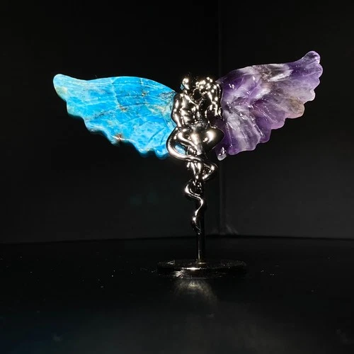 Natural crystal quartz butterfly sweethearts carved crystal Skull reiki Healing