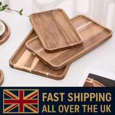 Rectangle Wooden Tea Tray Serving Table Plate Snacks Food Storage Dish Tray
