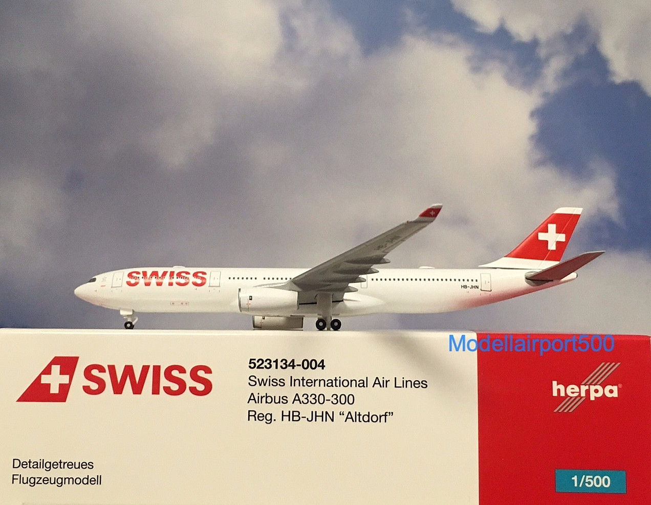 Herpa Wings 1:500 Airbus A330-300  Swiss HB-JHN  523134-004 Modellairport500