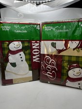 Two Christmas Tablecloth 52 x 70 inch Peva Vi...