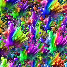 Colorful Paint Splashes - 20" x 38" Hydrographic Film Hydro Dipping