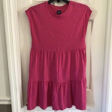 GAP tiered knit mini dress fuchsia pink Small