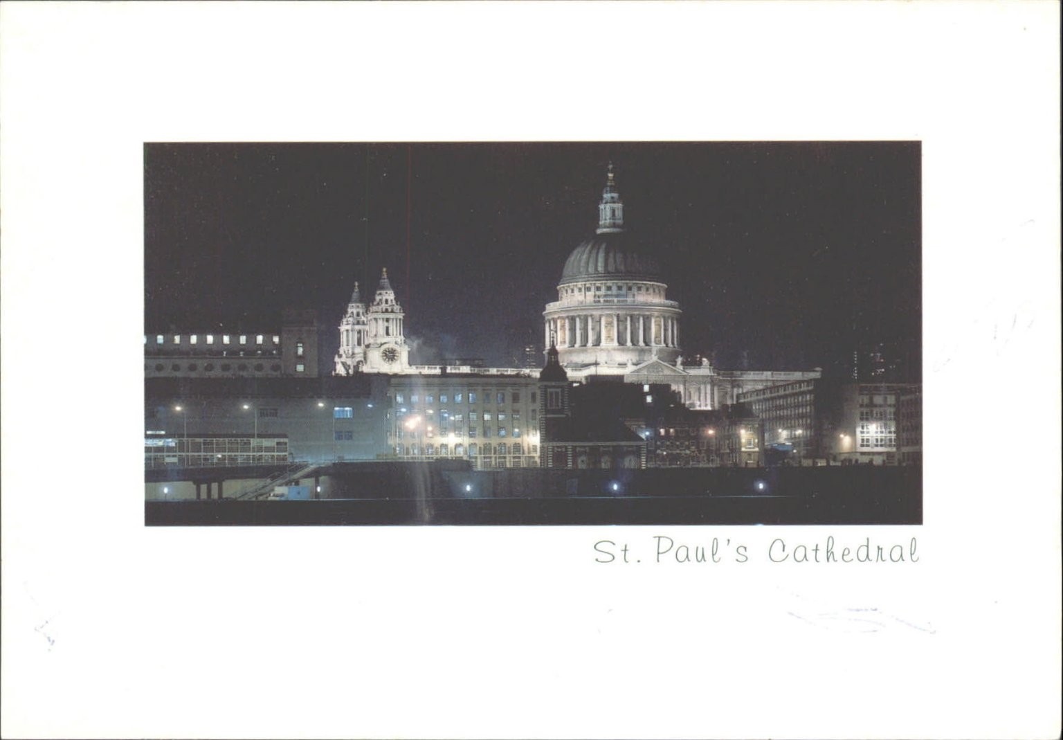 St. Paul's Cathedral London Night View Postcard Judges of Hastings