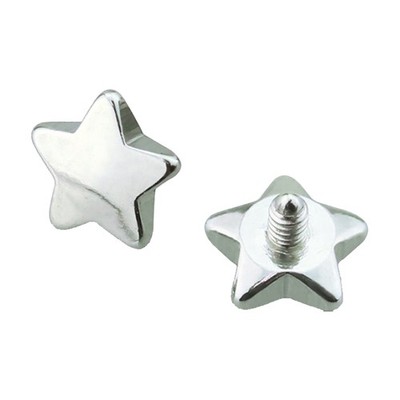 Dermal Anker Aufsatz Stern Silberfarben 6 mm Groß Anchor Head 1,2 mm