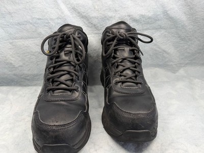 Work Zone Steel Toe Waterproof Work Boots Black Leather Lace Up Mens 10.5