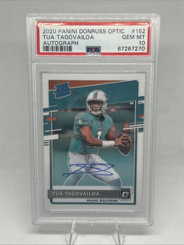 2020 Panini Donruss Optic - Rated Rookies Tua Tagovailoa PSA 10 Autographs /150