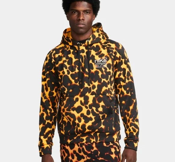Nike Studio ‘72 Therma-FIT Pullover Hoodie Mens XS Yellow Black FN3323-717