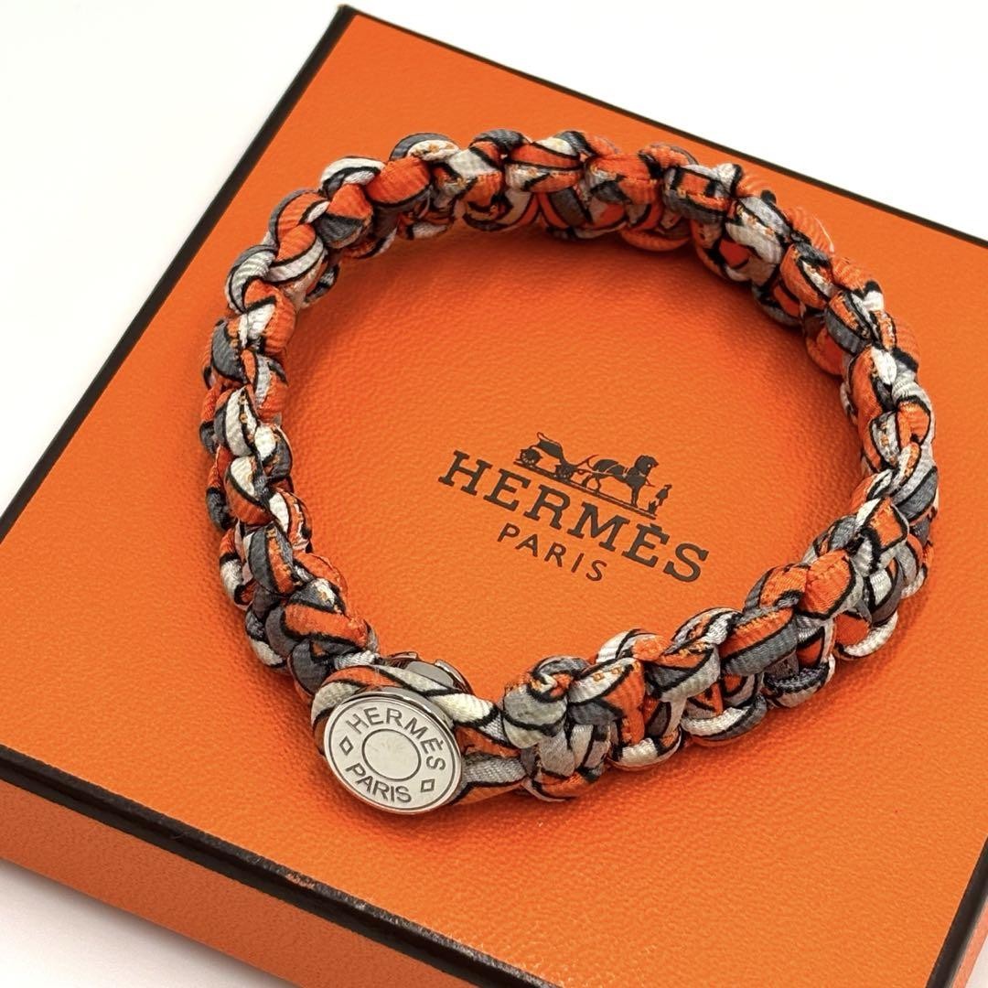 Hermes Silver Button Bangle Bracelet Authentic Pre-Owned No Box  -image