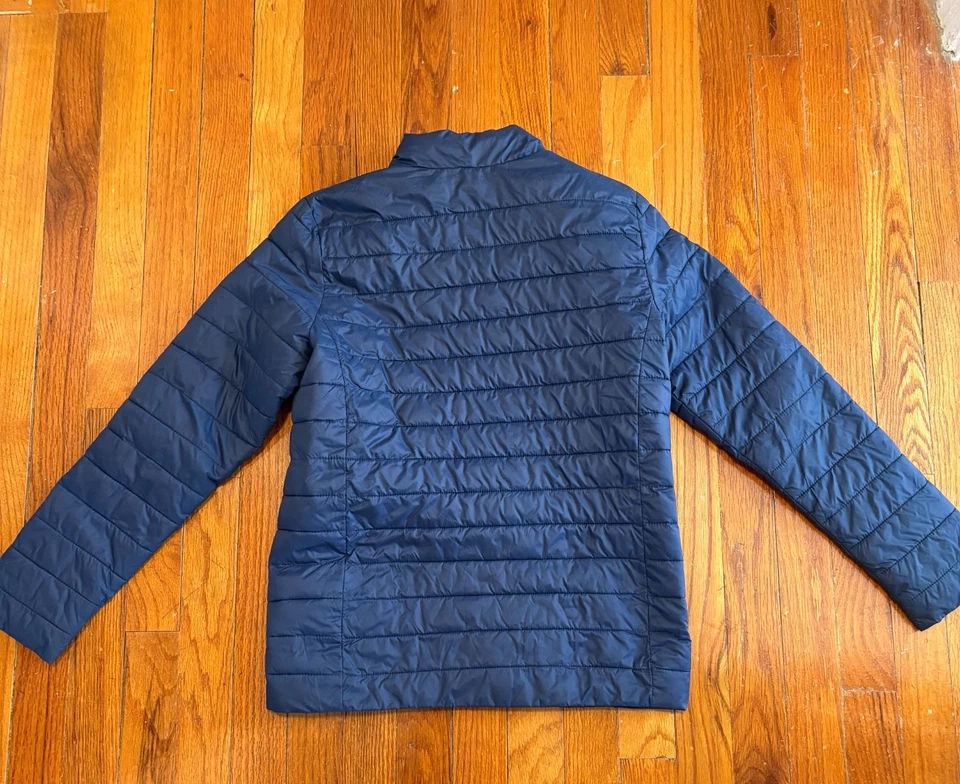 Abrigo Chaqueta acolchada Lands End Niño Niña Niños Mediano 10 12 Empacable Azul Marino Foto 3 de 4