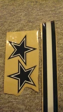 Dallas Cowboys FULL SIZE FOOTBALL HELMET DECALS WITH STRIPE & BUMPERS