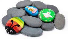 15 Pcs Rocks for Painting, River Rocks to Paint, 2"-3" Flat Painting Rocks, Smoo