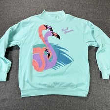 Vintage 90s Busch Gardens Flamingo Sweatshirt USA Made Crewneck Pullover L