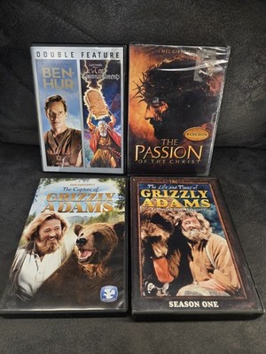  Grizzly Adams DVD Lot - Season 1 & Movie, Sealed Passion of Christ, Ben-Hur Set