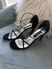 Stuart Weitzman Women's Strappy Heels. Size 10 - Black fabric