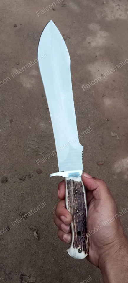 Ручной работы копия Puma белый охотник олень ручки немецкой стали накладной монтаж лезвие нож - Изображение 4 из 4