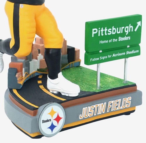 Justin Fields Pittsburgh Steelers Next Stop Bobblehead FOCO NEW ONLY #72 MADE - Picture 4 of 6