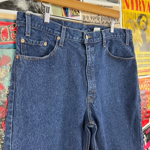 Vintgae 90s Levi's 505 Indigo Dark Wash Denim Jeans Mens 38x32 Straight Leg - Picture 4 of 11