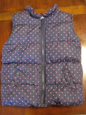 NWOT New Gymboree Girl Blue Pink Polka Dot Puffer Vest Coat Size Medium 7-8 Warm