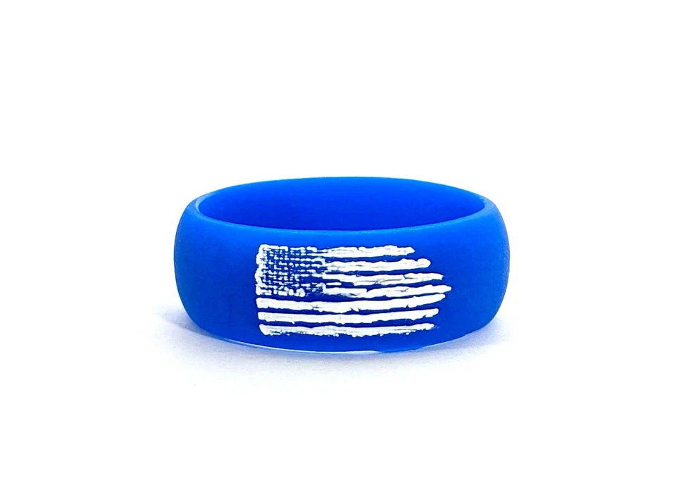 Alianza de anillo de boda de silicona grabado personalizado para hombre de AERA RINGS Foto 2 de 4