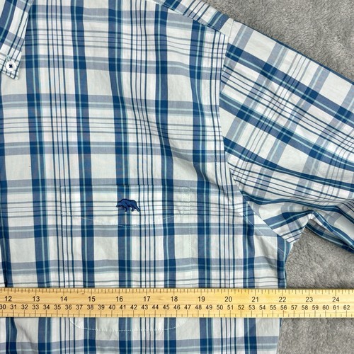 Camicia Onward Reserve uomo XL blu a quadri sartoriale vestibilità abbottonata business preppy - Foto 12 di 16