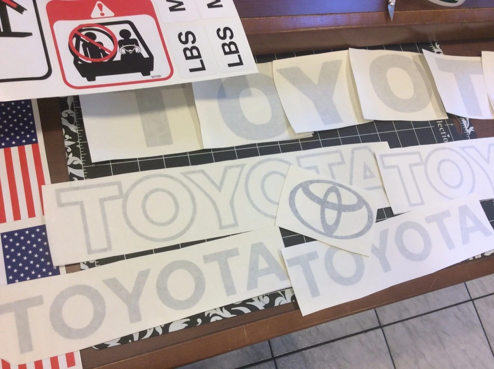 AVERY Toyota Forklift Decal Kit detailed with safety decals ( Light GRAY)