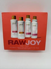 New In Box RAW SUGAR RAW JOY Body Wash, Shampoo & Conditioner Gift Set 4 Bottle