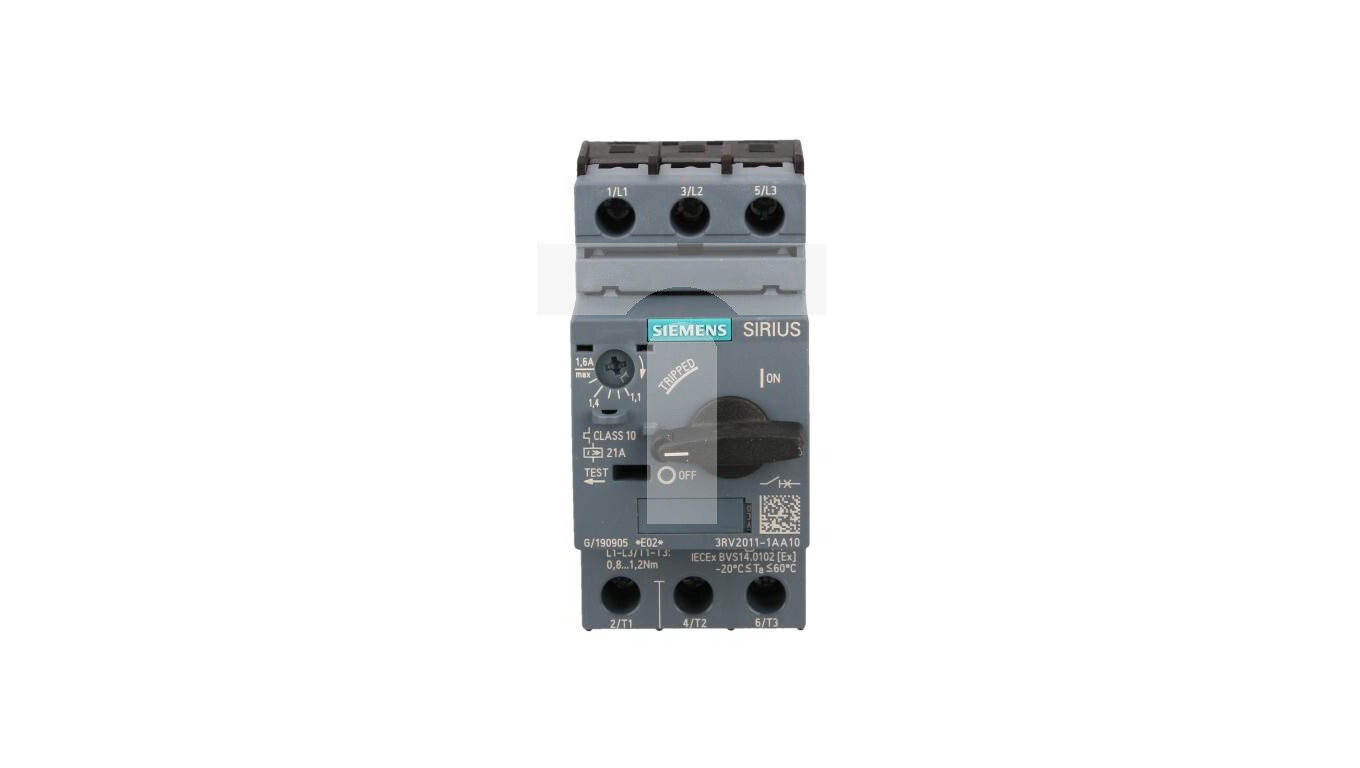 Motor circuit breaker 3P 0.55kW 1.1-1.6A S00 3RV2011-1AA10 /T2UK