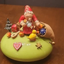 Vintage Swiss Thorens Wood Christmas Music Box Plays Stille Nacht Silent Night