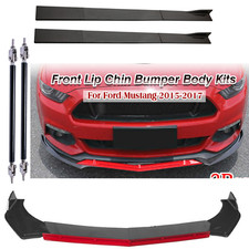 Front Bumper Lip Splitter Spoiler Side Skirts Carbon Fiber For Ford Mustang 2 Front Bumper Lip Splitter Spoiler Side Skirts Carbon Fiber For Ford Mustang 2