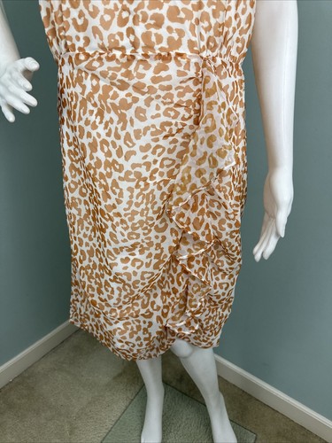 NWT Women's Sam Edelman Leopard Ruffle-Accent Sleeveless Dress Sz Large - Picture 5 of 11