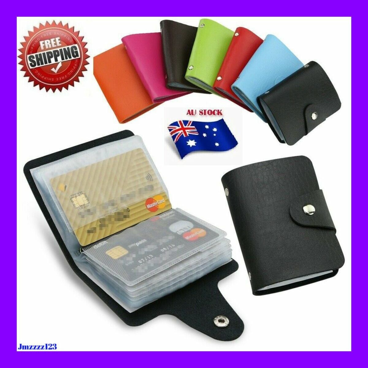 Men's Slim ID Credit Card Holder Pocket Case Purse Wallet For Cards PU Leather