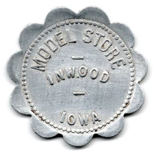 MODEL STORE • GOOD FOR $1.00 IN MERCHANDISE • INWOOD, IOWA, IA. • TC-107193