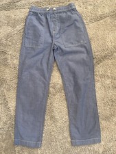Boys lightweight cotton summer pants trousers light blue summer size S 6-7 years