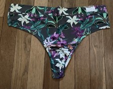 Plus Size 22/24 Lane Bryant Cacique Comfort Bliss Thong Nylon Gray Violet Flower
