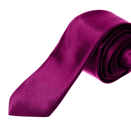 Mens Tie Plain Solid Colour Classic Slim Skinny Smart Party Wedding Thin Neck - Picture 137 of 148