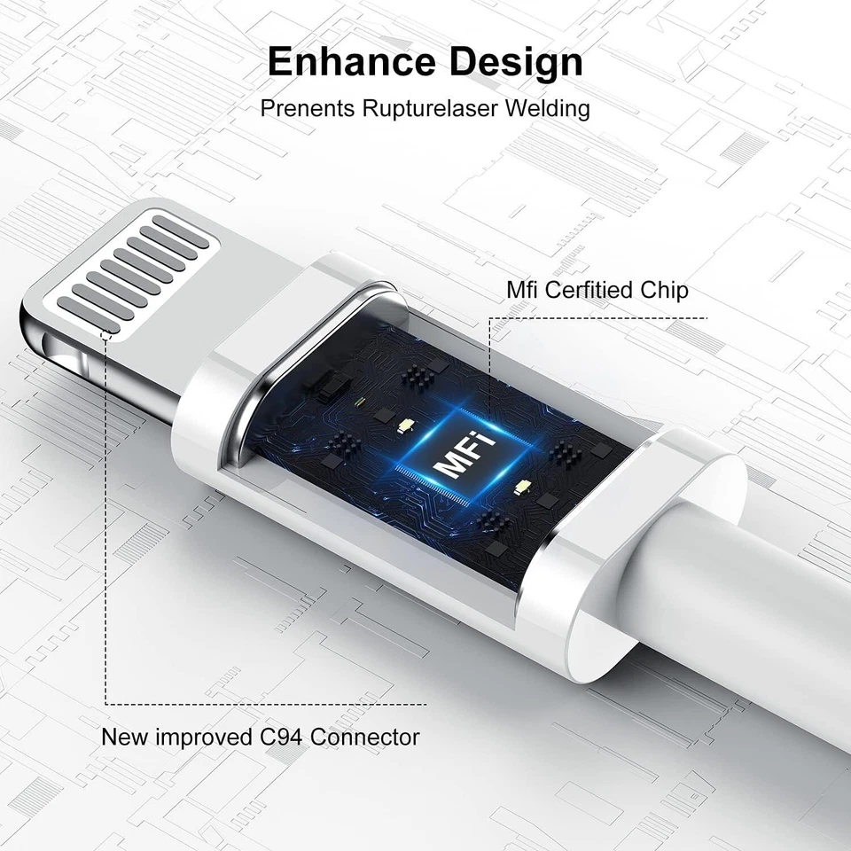 Fast Charging Cord USB Charger Cable For iPhone 14 13 12 11 Pro Max XR iPad Lot - Image 2 of 4