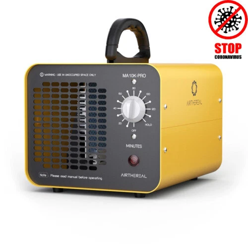 Ionizzatori e purificatori aria gialli, con generatore di ozono