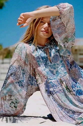 ANTHROPOLOGIE Dress Plus Size 1X Cressida Midi Floral Metallic Handkerchief Hem - Picture 5 of 18