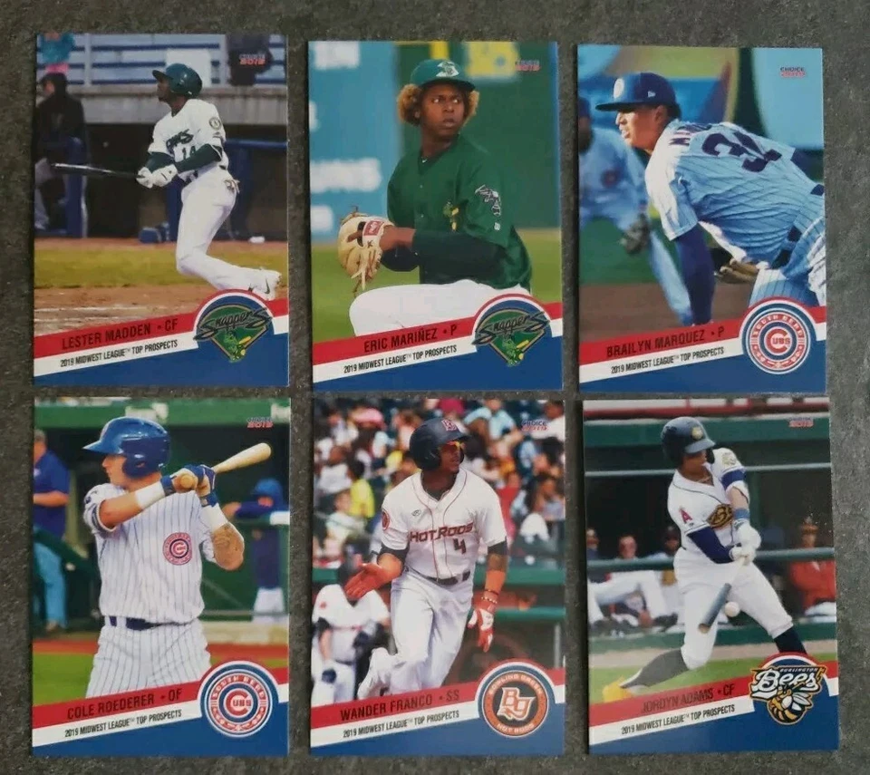 2019 Midwest League Top Prospects SINGLE CARDS from set - CHOOSE YOUR PLAYER - Image 2 of 4