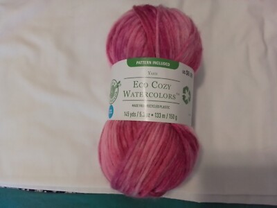 One New Loops & Threads Eco Cozy WATERCOLORS Knockout Rose 145 yds, 5.3 oz