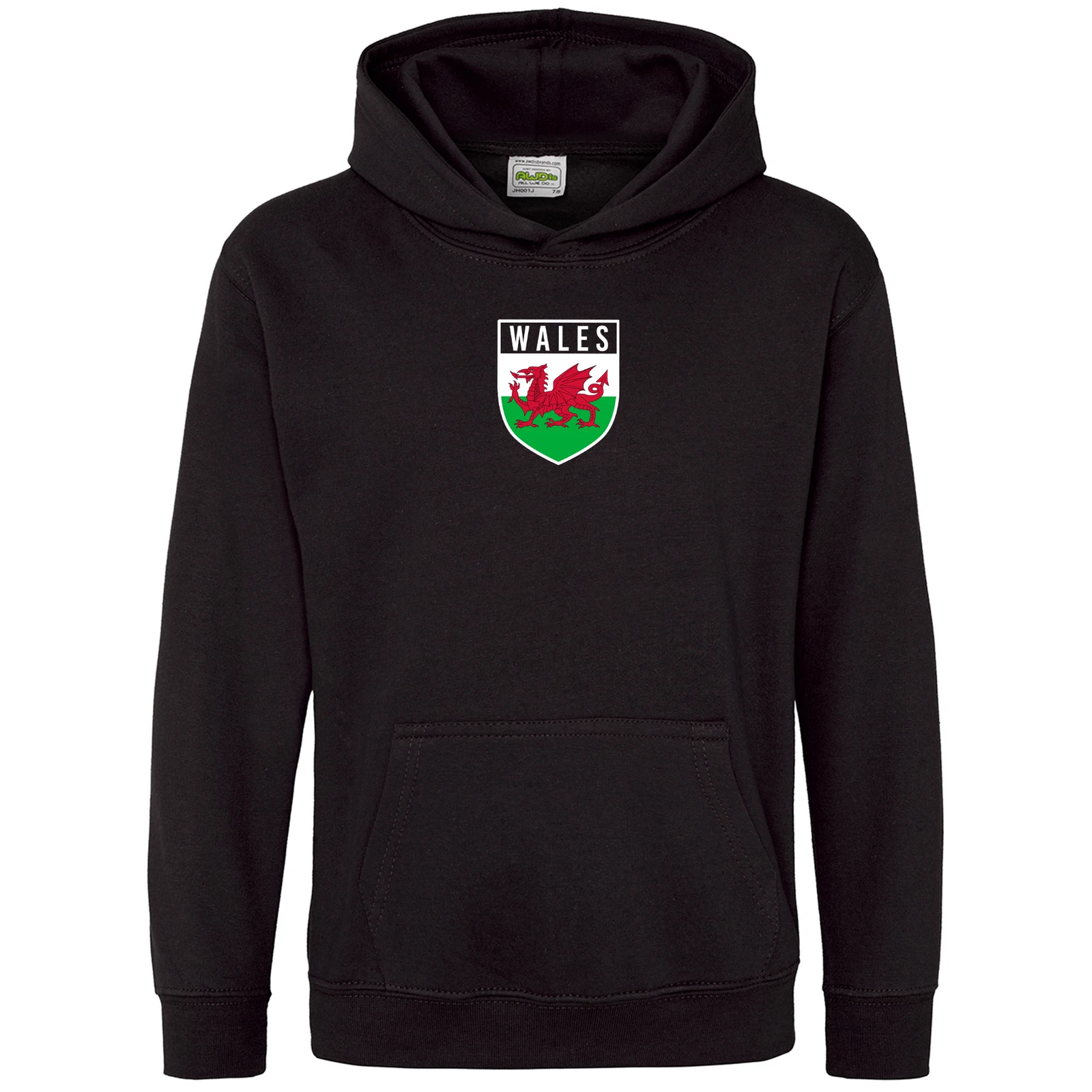 VETEMENTS Felpa con cappuccio Galles Distintivo Bambini Paese Evento Sportivo Walsh Rosso Drago Sostenitori...