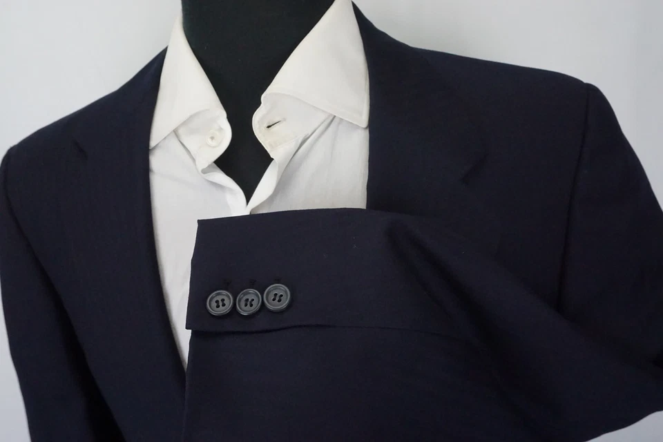 Chaqueta Abrigo Deportivo d’Avenza Davide Cenci Azul Marino Sólido 100% Lana Talla 42 R Foto 4 de 4