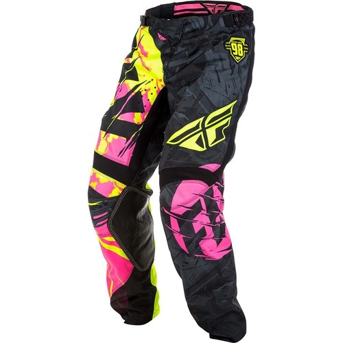 NEW Fly Racing 2018 Youth MX Kinetic Outlaw Pink Hi-Vis Girls Motocross Gear Set - Picture 6 of 8