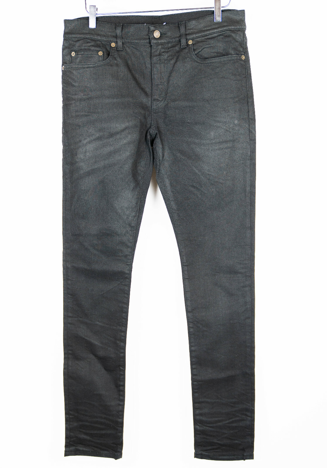 Jeans uomo SAINT LAURENT PARIS D02 SK LW skinny nero denim 32