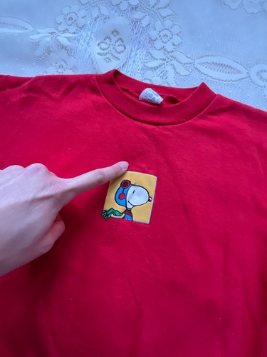 Vintage 80s Snoopy Aviator Red Sweatshirt, Made in USA, Sz 7 - Picture 4 of 7