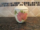 Dario Farrucci Covered Ceramic Canister (Jar) - Cream Color With Floral Design — photo 1